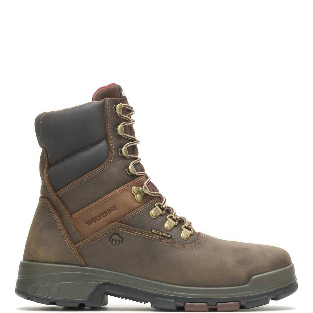 NEW WOLVERINE men's cabor 8" composite toe work boots in brown